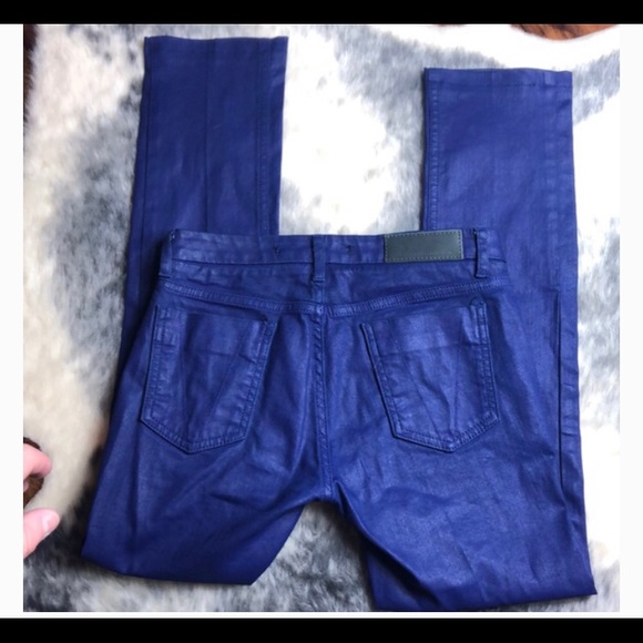 Victoria Beckham Wax Purple Jeans 24 - Picture 2 of 6